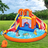 Umbalir 14.2x12.8FT Inflatable Water Park, Giant Slide Bounce House With 2 Long Slides, Thrilling Climbs, Trampoline and Big Splash Pool - 650W Air Blower Included Umbalir