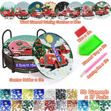 8 PCS Christmas Red Truck Diamond Art Coaster Kits with Holder - Diamond Painting for Adults Beginners - 5D Gem Art Dots Paintings with Cork Pads - Crafts Supplies Clendo