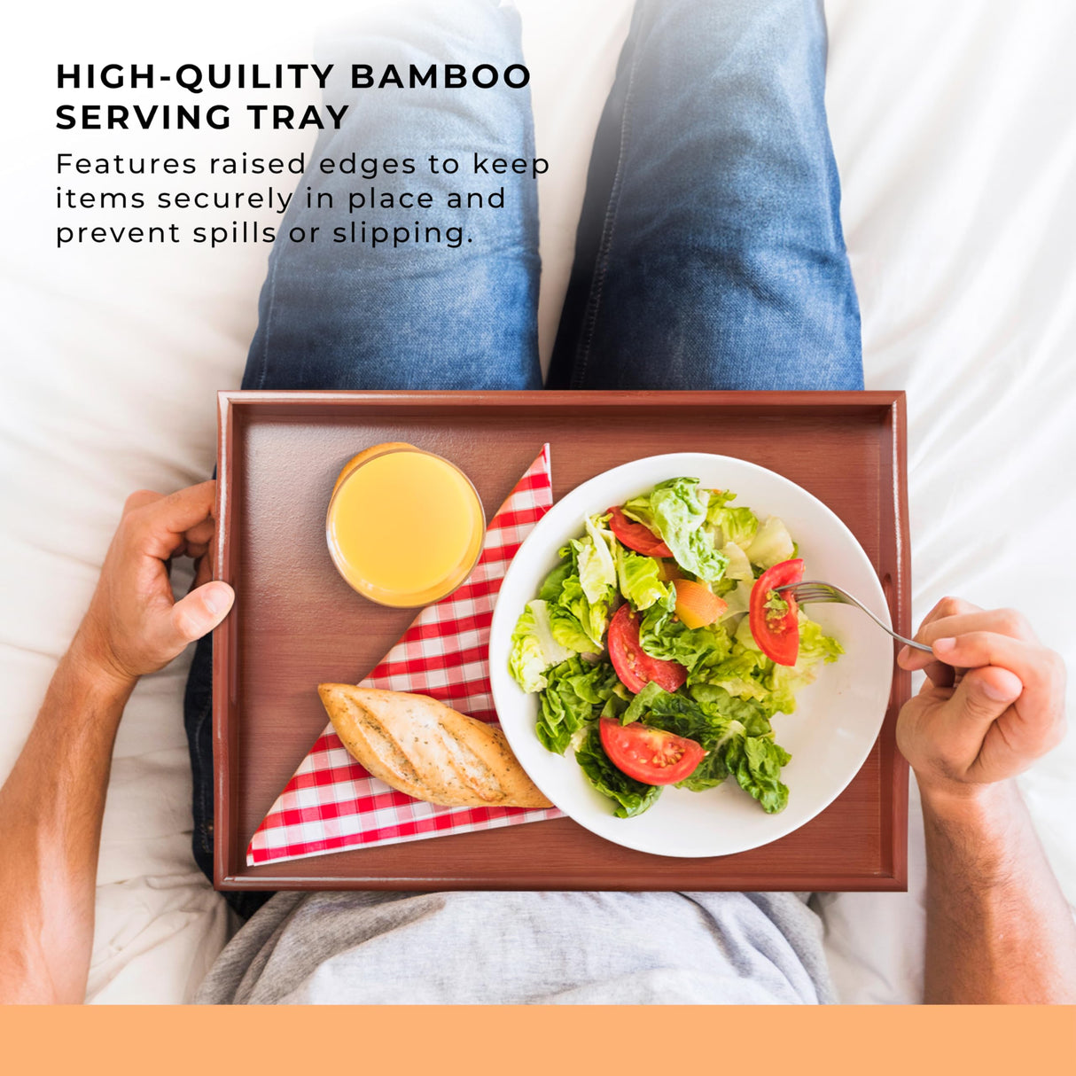 Prosumers Choice Wooden Tray - Dark Wood Serving Trays with Handles - Nesting Design for Space Saving - Wooden Serving Tray for Food, Drinks, Snacks - Set of 3 Prosumer's Choice