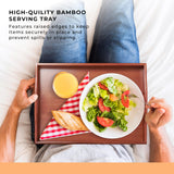 Prosumers Choice Wooden Tray - Dark Wood Serving Trays with Handles - Nesting Design for Space Saving - Wooden Serving Tray for Food, Drinks, Snacks - Set of 3 Prosumer's Choice