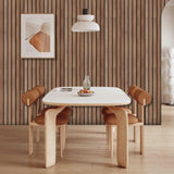 Abyssaly Wood Slat Wallpaper Peel and Stick, Brown Striped Wood Grain Contact Paper, Removable Self Adhesive Faux Wood Panel Wall Covering for Cabinets and Drawers 17.71 in X 118 in Abyssaly