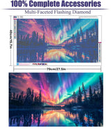 Lophomie Extra Large Diamond Art Kits for Adults, 5D DIY Northern Lights Diamond Painting Kits for Adults Beginners, Diamond Dots Kits Gem Arts Crafts for Home Wall Decor 28x16 Inch Lophomie
