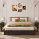 LIKIMIO King Bed Frame with Storage, 4 Drawers and Heavy Strong Metal Support Frames, Solid Stable, Noise-Free, No Box Spring Needed, Easy Assembly, Charcoal Grey LIKIMIO