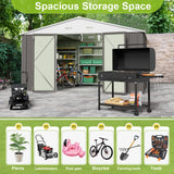 JUMMICO 10 x 10 FT Outdoor Storage Shed, Large Metal Garden Shed & Tool Sheds for Backyard Garden Patio Lawn (Grey) JUMMICO