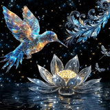 mrpwnle Hummingbird Diamond Art Kits for Adults Beginners DIY Bird Diamond Painting Kits 5D Full Drill Diamond Art Dots Gem Paintings Kit for Gifts Home Wall Decor 12x12inch mrpwnle