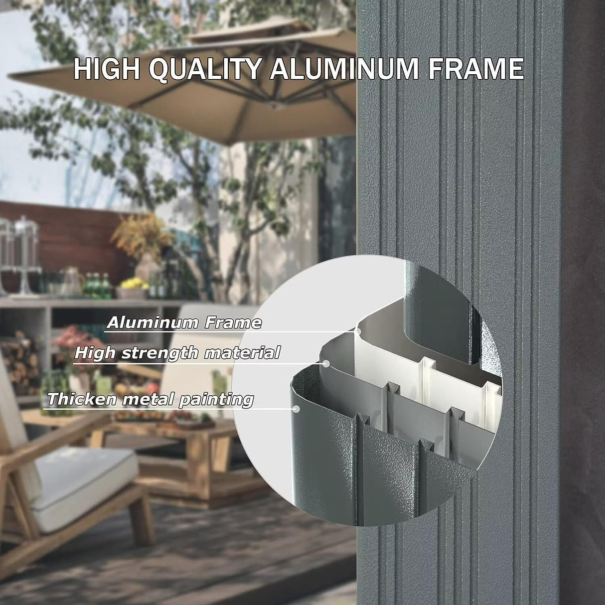 Domi 12’ X 16’ Hardtop Gazebo Canopy with Netting & Curtains, Outdoor Aluminum Gazebo with Galvanized Steel Double Roof for Patio Lawn and Garden, Gray domi outdoor living