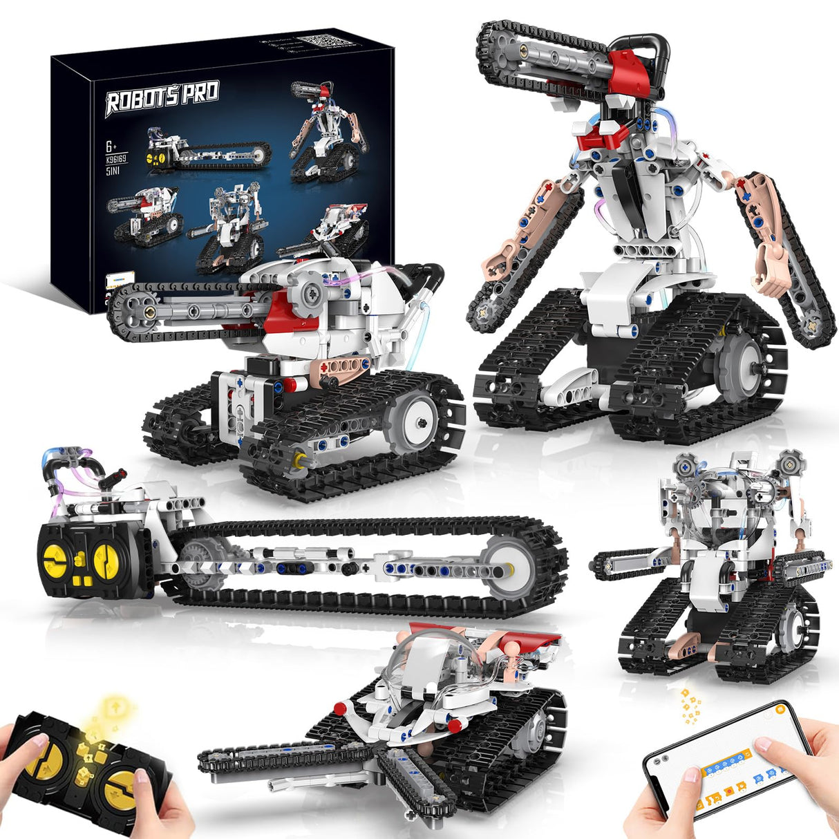OUTOGO 5 in 1 STEM Robot Building Kit, Coding Robotic Technic Toys with APP & Remote Control for Kids Age 8-12, 429 PCS Educational Birthday Gift for 10-16 Year Boys & Girls OUTOGO