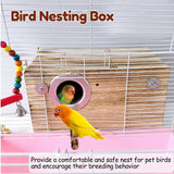 Tfwadmx Cockatiel Nesting Box Bird Nest Box Wood Bird House for Cage Parrot Breeding Boxes for Conures and Other Medium Sized Birds 13.4" x 7.5" x 6.7" Tfwadmx
