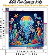 3 Pack Marine Animal Special Shape Diamond Art Kits for Adults,5D Diamond Painting Kits for Beginner, DIY Diamond Crystal Rhinestones Painting Kits for Home Wall Decor Gift 12 X 12inch Kaixine