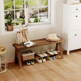 Oenalw 43.3" Farmhouse Bench, End of Bed Bench,Solid Wood Entryway Bench, Indoor Bench, Rustic Wood Bench Seat for Indoor,Entryway, Dining Room, Living Room, Hallway, end Bed and Front Door Oenalw