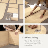 WERMO 55'' Black Sideboard Storage Cabinet with Doors and Shelves - Black Credenza Storage Cabinet for Office, Bedroom Storage Cabinet, Hallway Storage Cabinet, Black Buffet Cabinet (Black Oak) WERMO