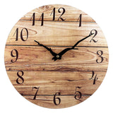 Plumeet Wall Clock, 12'' Frameless Wooden Wall Clocks with Silent Quartz Movement, Rustic Country Village Walnut Clocks Decorative for Kitchen Bedroom Living Room, Brown Plumeet