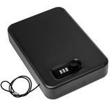 Sgorlds Gun Safe for Pistol, Portable Handgun Lock Box with Combination Lock, Pistol Safe for Car, Home, Travel, 11.5" x7.5" x2.5",Black Sgorlds