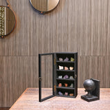 Ikee Design Wall Mounted Wooden Collectible Display Case 5 Shelf Display Storage Accessories with Tempered Glass Door, Black Color Ikee Design