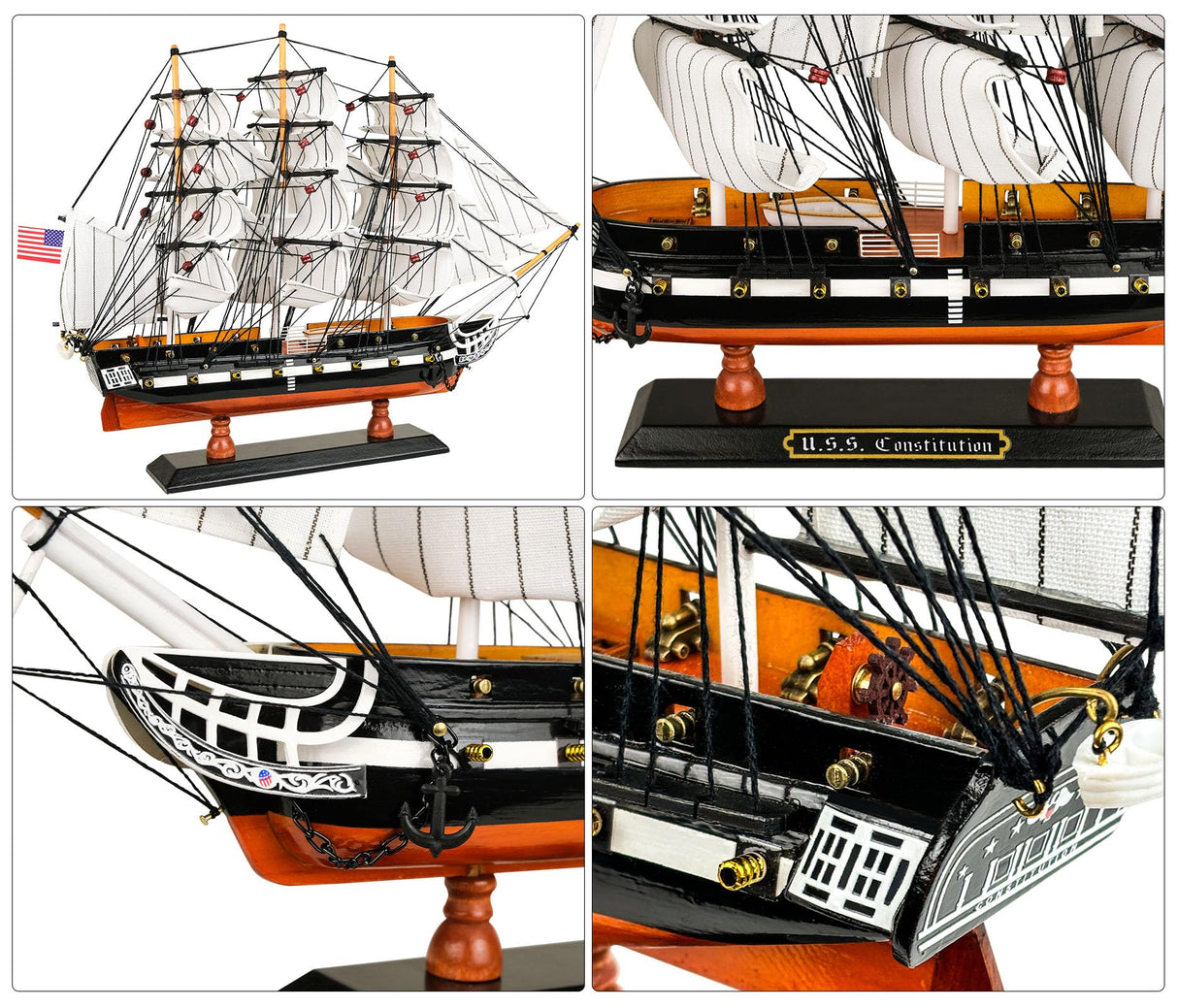 SAILINGSTORY Wooden Model Ship USS Constitution 1/225 Scale Replica Ship Model Sailboat Decor HOME DECOR SAILINGSTORY