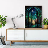 bleihum Starry Night Diamond Painting Kits- Tree Diamond Art for Adults,Gem Painting Crafts for Adults Home Wall Decor,DIY 5D Gem Art Moon Perfect for Relaxation(12x16 Inch) bleihum