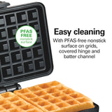 Hamilton Beach Belgian Mini Waffle Maker with Shade Control, Makes 2 at Once, Create Personalized Keto Chaffles and Hash Browns, Non-Stick Plates, Compact Design, Stainless Steel Hamilton Beach