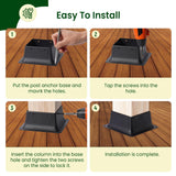 Bazeiona 4x4 Post Base 4Pcs Wood Fence Post Bracket Anchor Base Brackets Deck Post Base for Pergola Railing Mailbox Deck (Inner Size 3.6x3.6) Bazeiona