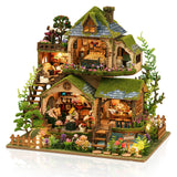 Miniature House Kit, 3D Wooden Puzzles for Adults, DIY Miniature Kit, Dollhouse Kit, Mini House Building Kit, Doll House Kits for Adults Teen to Build (Forest Adventure) ANTREATU