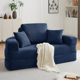 Mofolit 71" Boneless Couch Loveseat Folding Sofa Bed Convertible Floor Couch for Living Room,Sleeper for Guest Room,Apartment,Loft & Home Office. (1, Blue, 71") Mofolit