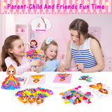 RIEYON Poke Poke Art - Magical Princesses Kits for Kids, 8 Princesses & 1 Flower Arts and Crafts Mess Free DIY Creative Activity Kits, Birthday Christmas Gifts for Girls & Boys Ages 5, 6, 7, 8, 9,10 RIEYON