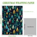 SaringSwoon Christmas Tree Wrapping Paper for Kids Adults - Xmas Wrapping Paper with Starry Night Sky, Christmas Trees and Stars Designs for Winter Holiday - 40×28 Inches, 4 Folded Sheets SaringSwoon
