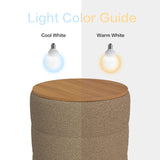 HomePop Channel Storage Ottoman with Wood Top - Brown Boucle HomePop