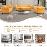 QHITTY Accent Sofa, Chesterfield Loveseat Modern Velvet Couch Upholstered Sofa with Tufted Back for Living Room Furniture (Mango) QHITTY