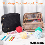MYBAGZING Empty Crochet Hook Case - Crochet Hook Organizer Case Stand Up (Upgraded) -Corchet Organizer - Crochet Hook Holder for Knitting & Crochet Supplies, Crochet Needles, Crochet Accessories MYBAGZING