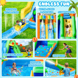 FBSPORT Inflatable Water Bounce House, Large Bounce Castle with 3 Slide for Kids, Inflatable Water Slide with Splash Pool, Climbing, Toss Rings, Basketball Hoop, Bouncy House for Outdoor Indoor FBSPORT