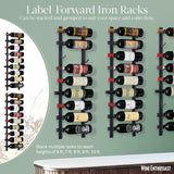 Wine Enthusiast N'FINITY 9 Bottle Wall Mounted Metal Wine Rack – Label Forward Wine Rack with Easy Installation - 3' Tall, 1 Column Deep (Black) Wine Enthusiast