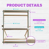 Olikraft Weaving Loom for Kids & Adults with Adjustable Stand - Wooden Loom. Weaving Kit. Telar. (Large) Olikraft