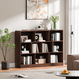 Cozy Castle Brown Bookshelf, 3-Tier Open Shelf Bookcase, 10 Cube Storage Organizer with Anti-Tilt Device for Bedroom, Living Room, 55.11" W x 11.61“D x 40.94“H Cozy Castle