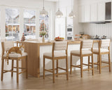 26.5'' Tall Bar Stools Set of 4 Modern Counter Stools with Backs Beige Linen Upholstered Bar Height Chairs Counter Height Island Stools with Wood Frame Farmhouse Wooden Barstools for Kitchen Island HNY