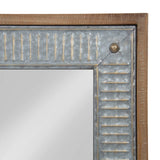 Kate and Laurel Deely Farmhouse Wall Mirror, 20 x 30, Rustic Brown and Silver, Rustic Wall Decor with Galvanized Metal Frame Kate and Laurel