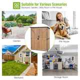 GUTINNEEN 4.6x2.42FT Sheds & Outdoor Storage Shed with All Around Metal Frame,Wooden Tool House with Adjustable Shelfs, Garden Tool Shes for Backyard Garden Patio Lawn, Brown GUTINNEEN