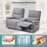 RIHEREFY Loveseat Recliner Sofa, Wall Hugger Recliner, Manual Reclining Loveseat with Console for Living Room, Home Theater, RV(Dark Gray) RIHEREFY