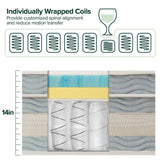 ZINUS 14 Inch Cooling Comfort Support Hybrid Mattress [New Version], King, Fiberglass Free, Medium Plush, Cooling Motion Isolation, Certified Safe Foams & Fabric, Mattress in A Box Zinus