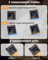 Ultra Small Digital Angel Finder Magnetic Level, Rechargeable Angle Cube, Table Saw Miter Gauge, 4 * 90 Degree Protractor Electronic Inclinometer, Wood Working Measuring Tool COROLLATA
