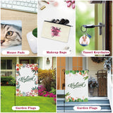 Deekypol 99Pcs Sublimation Blanks Products, Sublimation Starter Kits Including Blank Fridge Magnet, Garden Flag, Keychain Earring Mouse Pad Blank Sublimation Kits for Beginners Heat Transfer Craft Deekypol