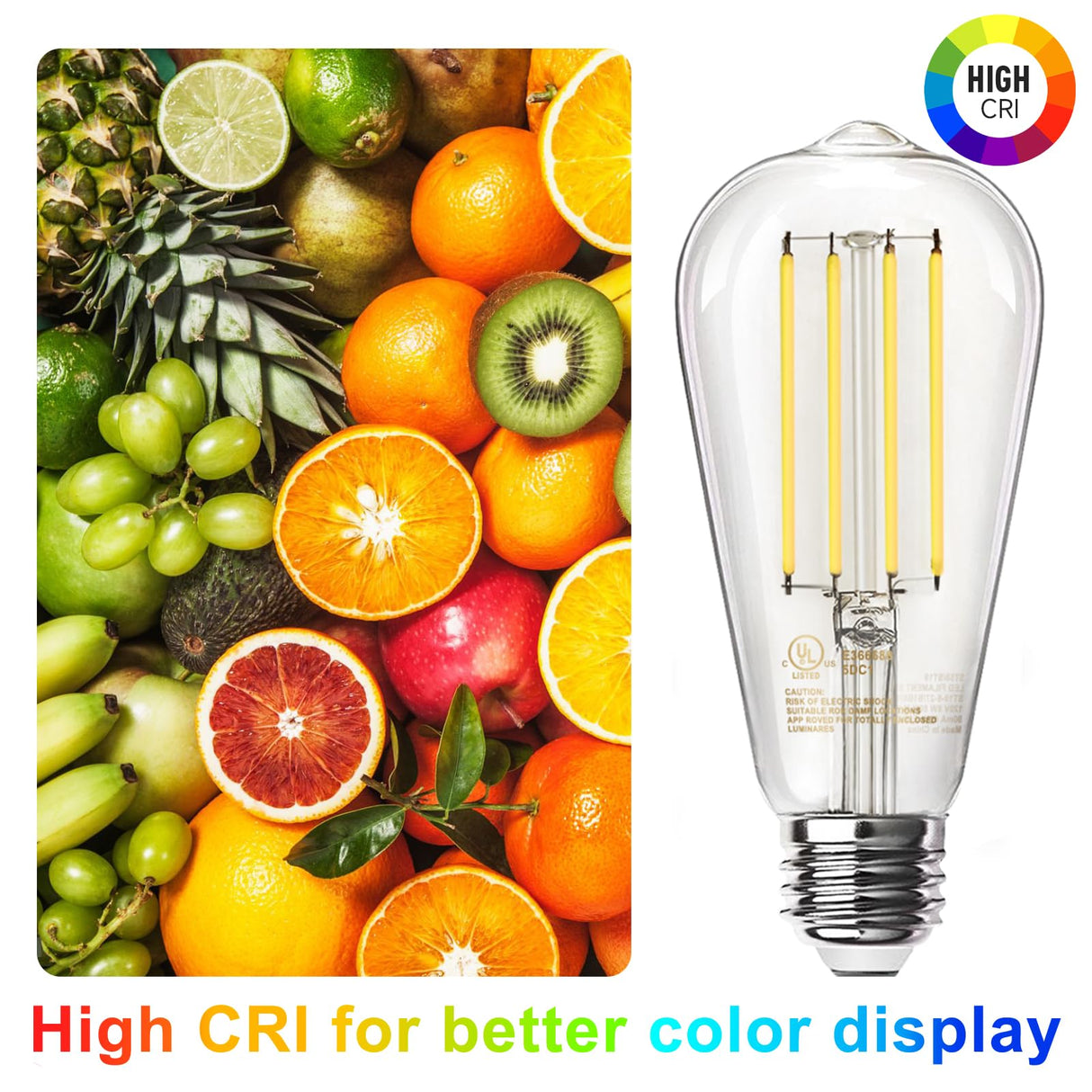 TJOY 12 Pack Vintage 8W ST58 LED Edison Light Bulbs, Dimmable, 60W Equivalent, 800Lumens, 2700K Warm White, E26 Base LED Filament Bulb, CRI80+, Antique Glass Style for Home, Bedroom, Office, Farmhouse TJOY