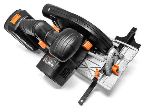 WEN Cordless Circular Saw, 6.5-Inch Blade with 20V Max 4.0 Ah Lithium-Ion Battery and Charger (20625) WEN