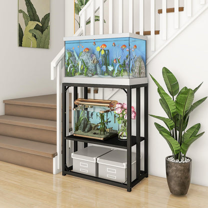 Fumingpal 20 Gallon Fish Tank Stand - Aquarium Stand 20 Gallon, 24.8" L x 13" W Adjustable Reptile Tank Stand, Heavy Duty Metal Breeder Tank Stand for Accessories Storage - WoodArtSupply