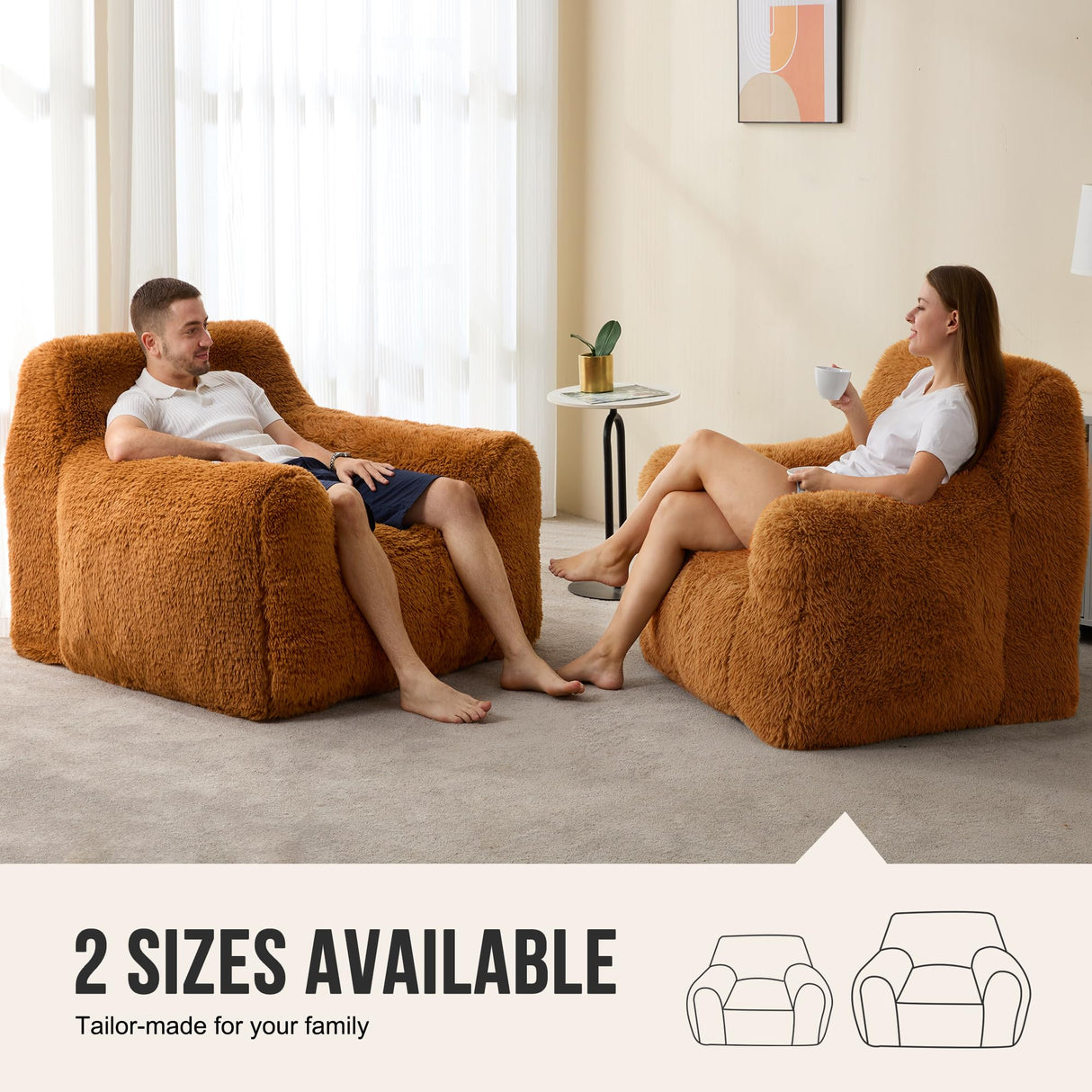 Hobestluk Bean Bag Chair Giant Bean Bag Chairs for Adults, Bean Bag Sofa Chair with Armrests, Oversize Beanbag Couch Comfy Chair for Bedroom, Living Room, Dorm and Office Hobestluk