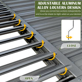 VIWAT Aluminum 10x12 FT Louvered Pergola, Outdoor Pergola with Adjustable Louvered Roof Outdoor Patio Shade Cover, Waterproof & Rustproof Aluminum Gazebo for Backyard and Garden, Gray VIWAT