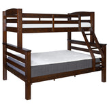 Powell Espresso Twin/Full Bunk Bed with Built-In Ladder and Detachable Design Powell