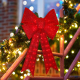 LAMPHOME(48in 126LED Red Lighted Christmas Large Bow, Wreaths Bows with Lights Christmas Tree Garland Ornament for Xmas Party Accessories Crafts Decor Indoor Outdoor LAMPHOME