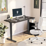FLEXISPOT E6 Essential Standing Desk 3 Stages Dual Motor Electric 60x24 Inch Whole-Piece Board Height Adjustable Desk Electric Sit Stand Desk(Black Frame + Black Desktop, 2 Packages) FLEXISPOT