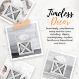 Autumn Alley Barn Door Square Farmhouse Tissue Box Cover in White and Galvanized – Farmhouse Bathroom Accessories – Rustic Bathroom Décor Tissue Holder | Wood Shabby Chic Tissue Box Cover Autumn Alley