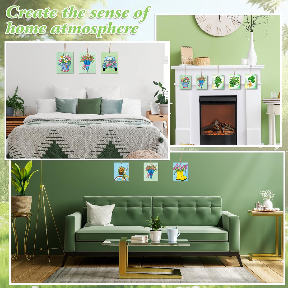 COCHIE 10 Pieces Large Spring Unfinished Wood Crafts to Paint for Adults and Kids, Bulk Predrilled Wooden Ornaments for Painting, Tulips Flowers Paintable Wood Slices Craft Supplies with Ropes COCHIE